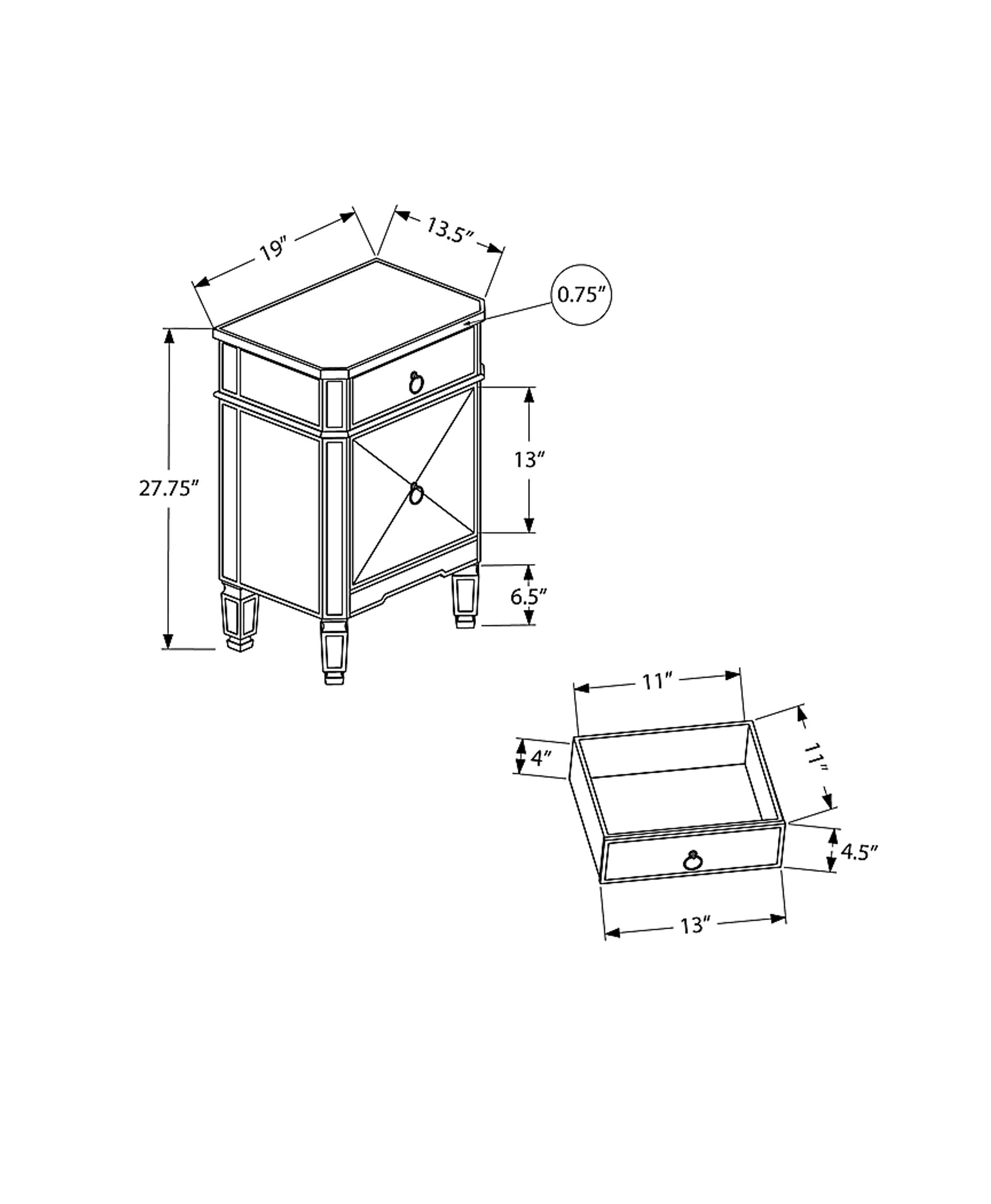 Linsky Silver Nightstand - Image 3
