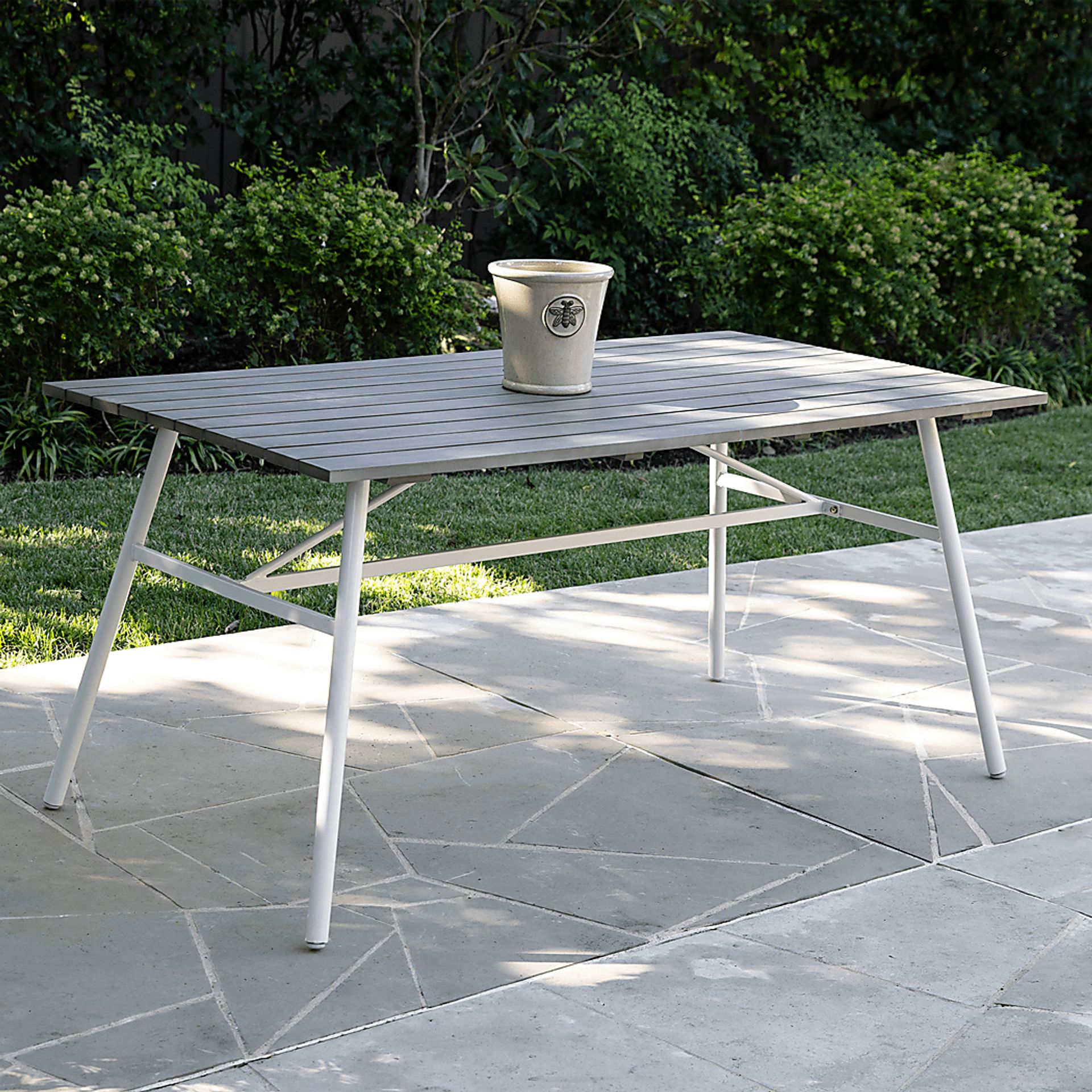 Linten Gray Outdoor Dining Table - Image 2