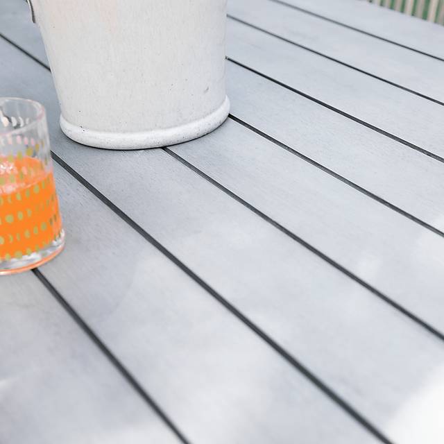 Linten Gray Outdoor Dining Table - Thumbnail - Image 3