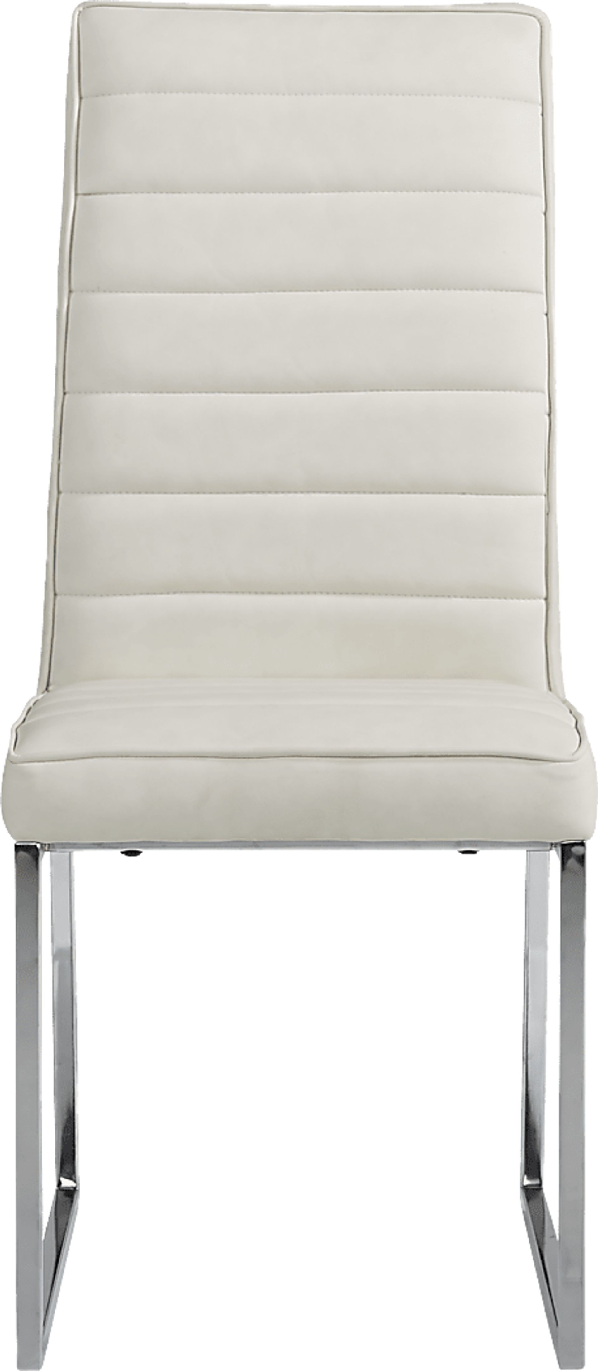 Linton Park Silver 5 Pc Round Dining Set with Off-White Chairs - Image 4