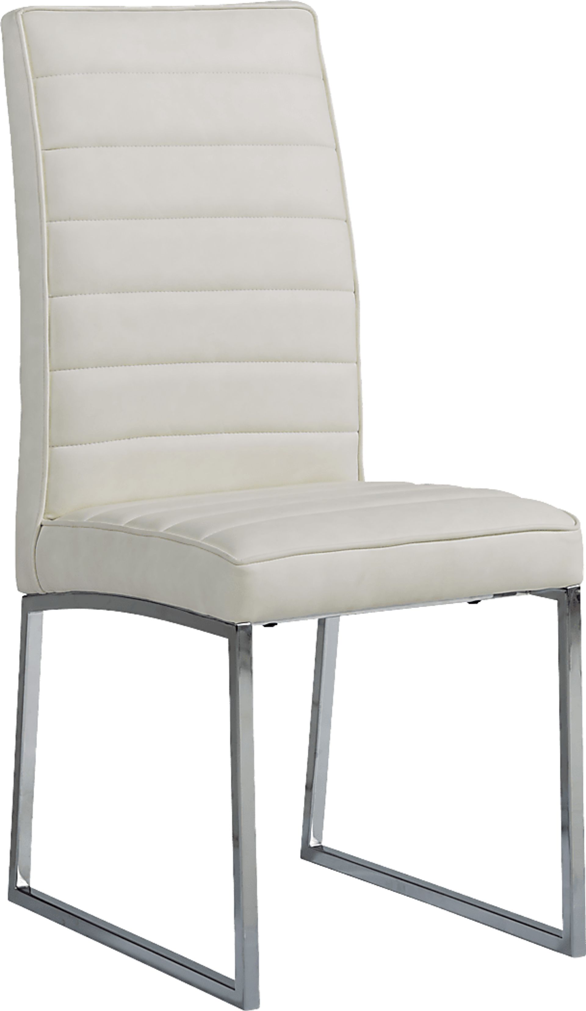 Linton Park Silver 5 Pc Round Dining Set with Off-White Chairs - Image 3