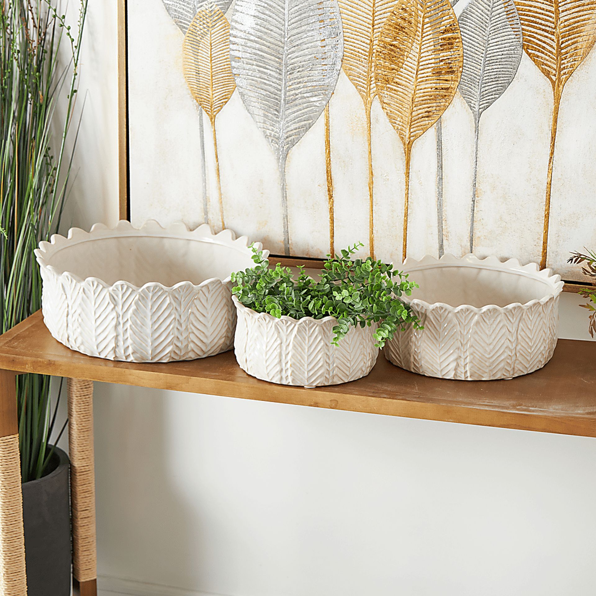 Lionstones White Planter, Set of 3 - Image 2