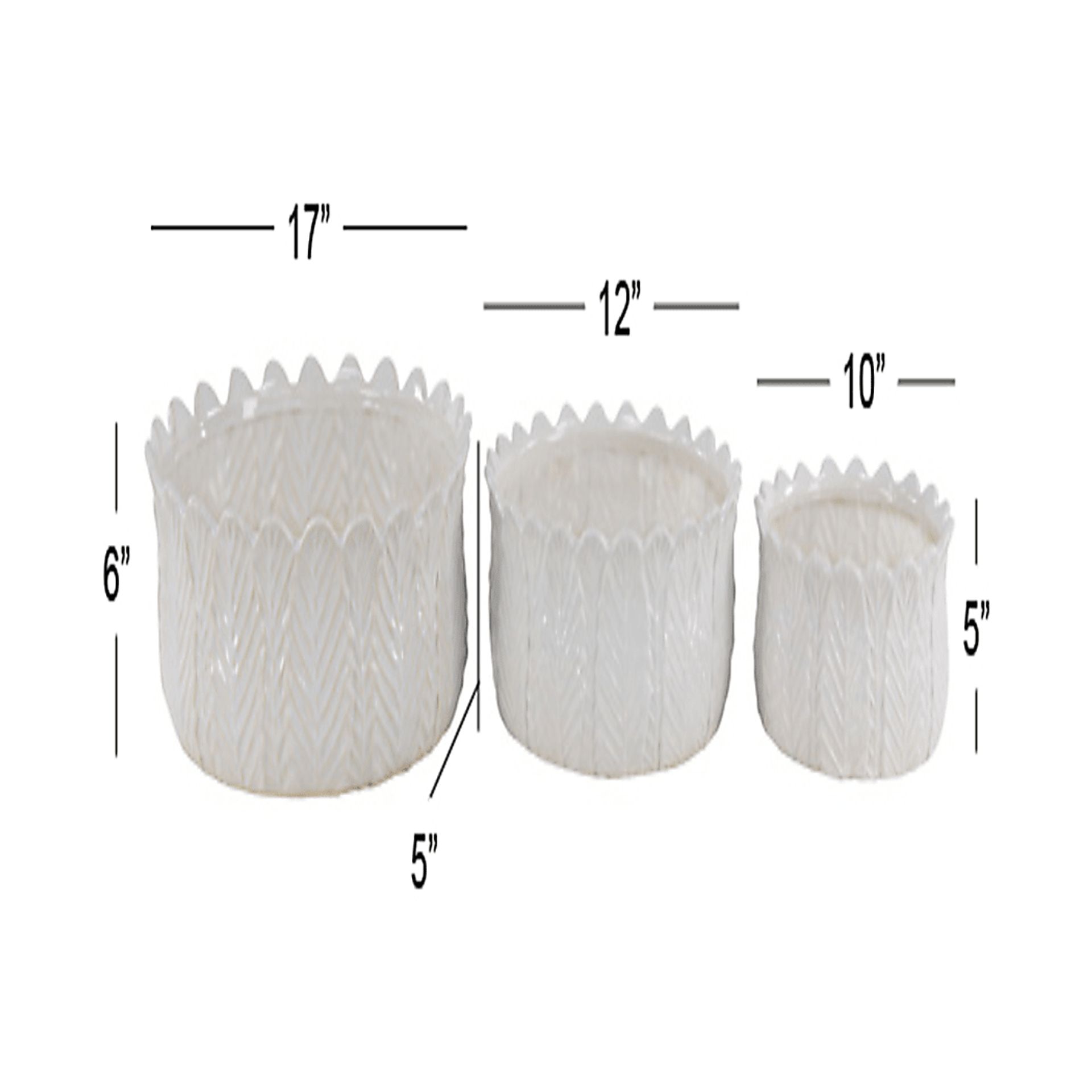 Lionstones White Planter, Set of 3 - Image 7