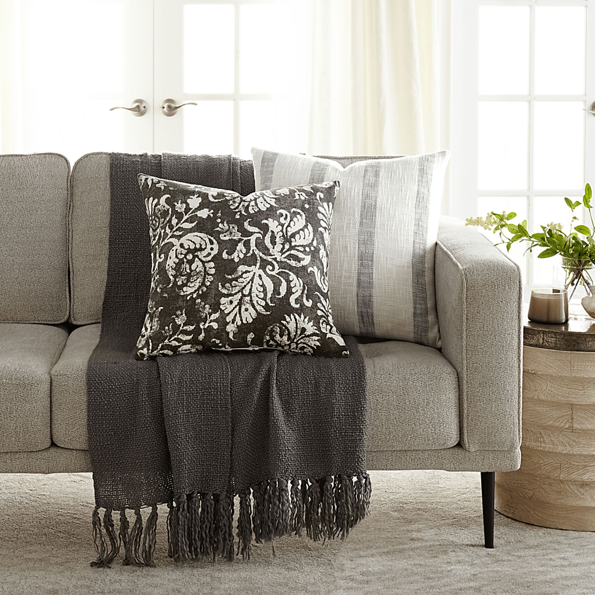 Lionway Charcoal Accent Pillow Set of 2 - Image 4