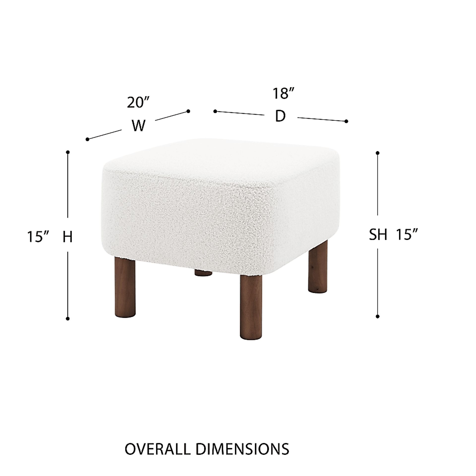 Lionwell White Ottoman - Image 6