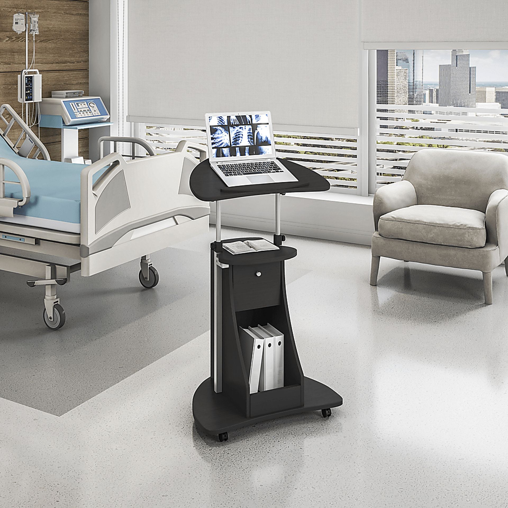 Liotre Black Laptop Cart - Image 2