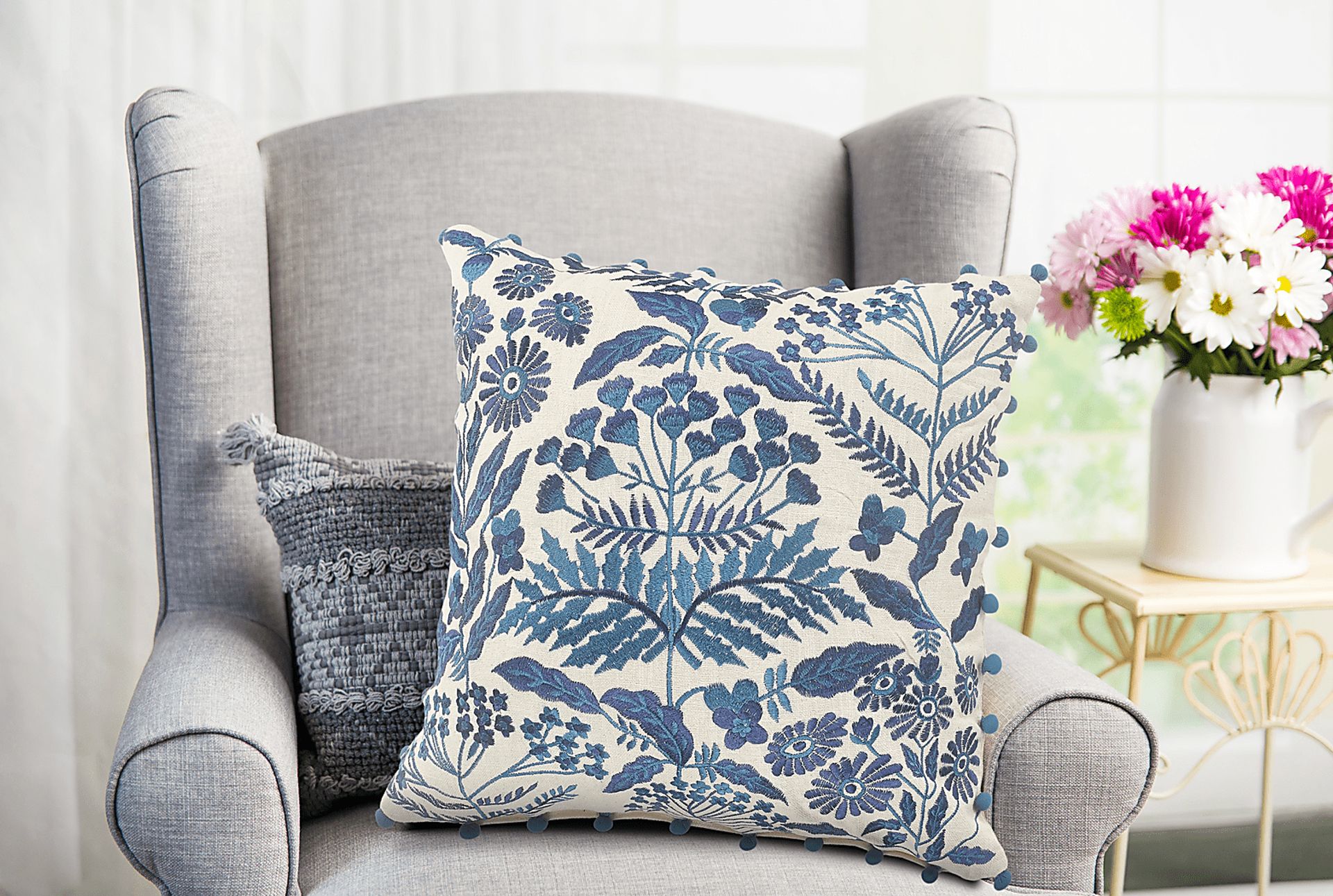 Lisan Blue Accent Pillow - Image 2