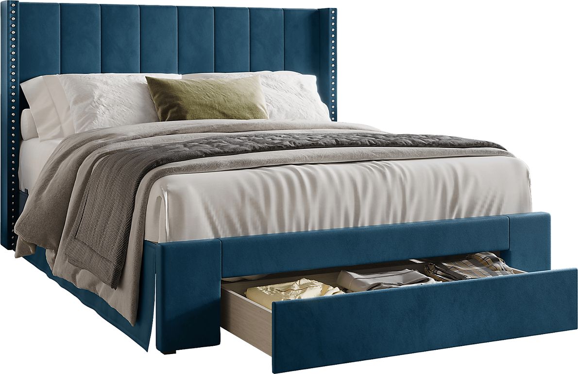 Lischey Blue King Bed