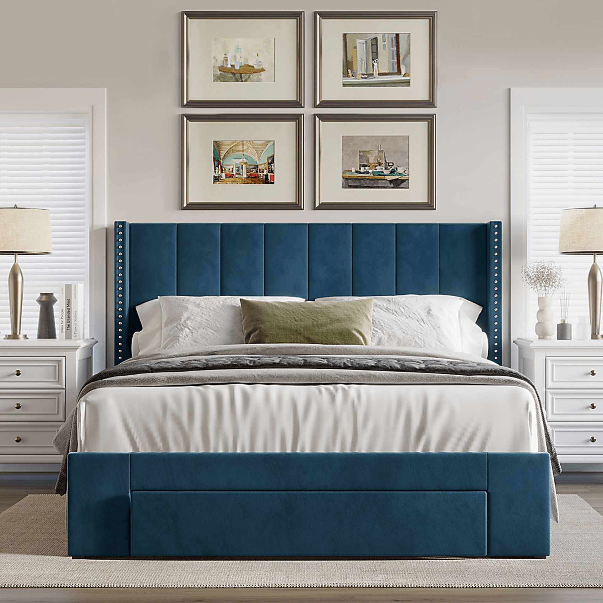 Lischey Blue Queen Bed - Image 2