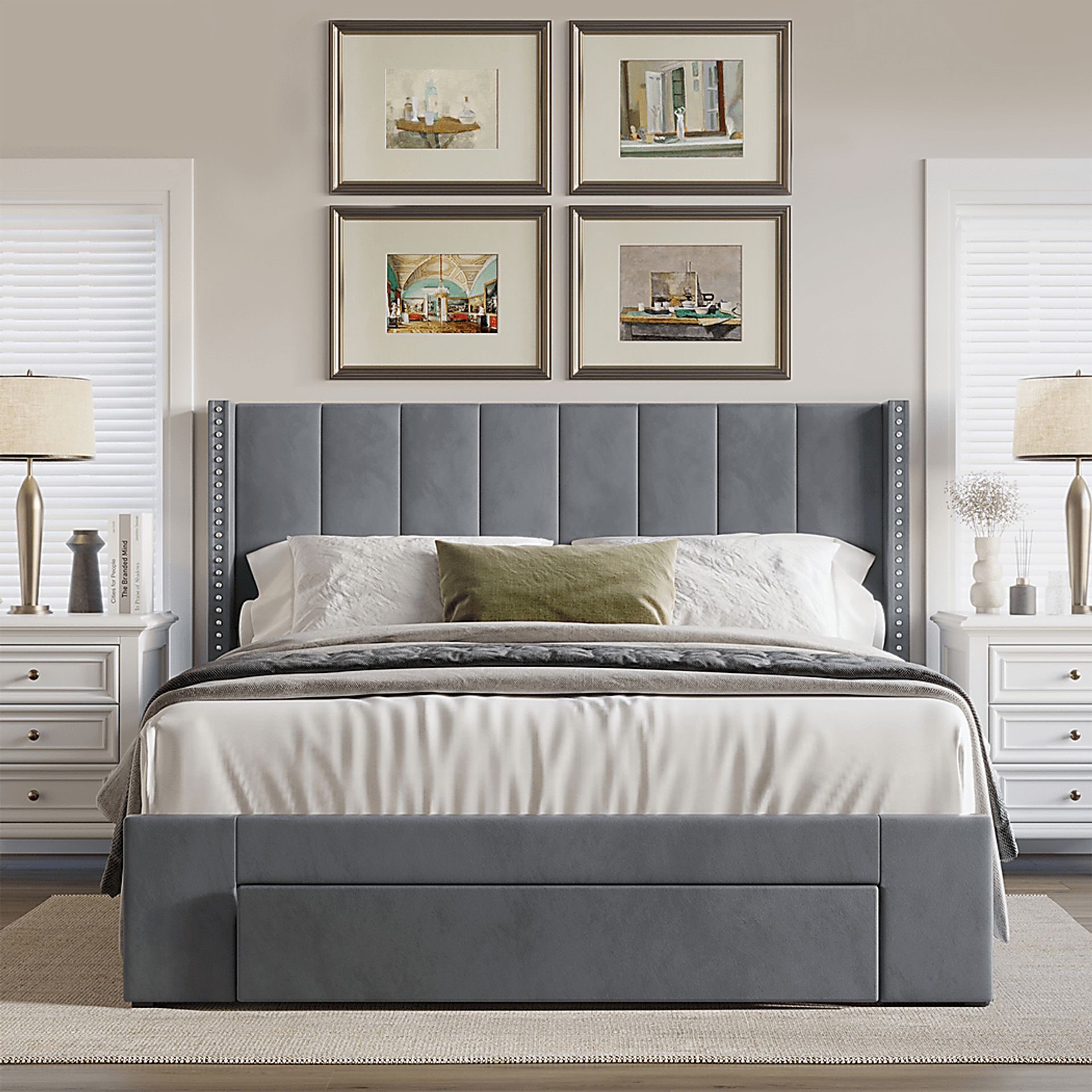 Lischey Dark Gray Twin Bed - Image 2