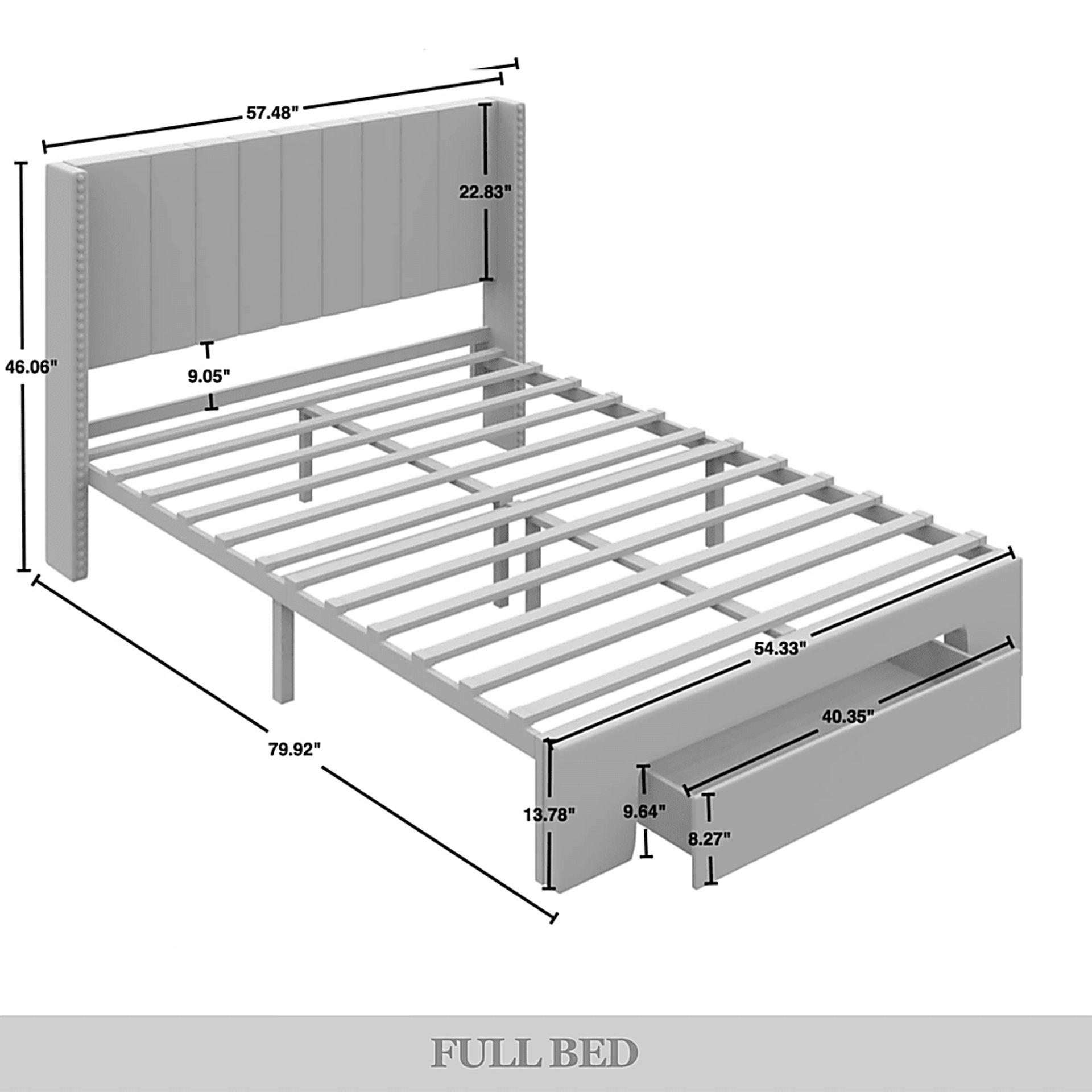 Lischey Light Gray Full Bed - Image 4