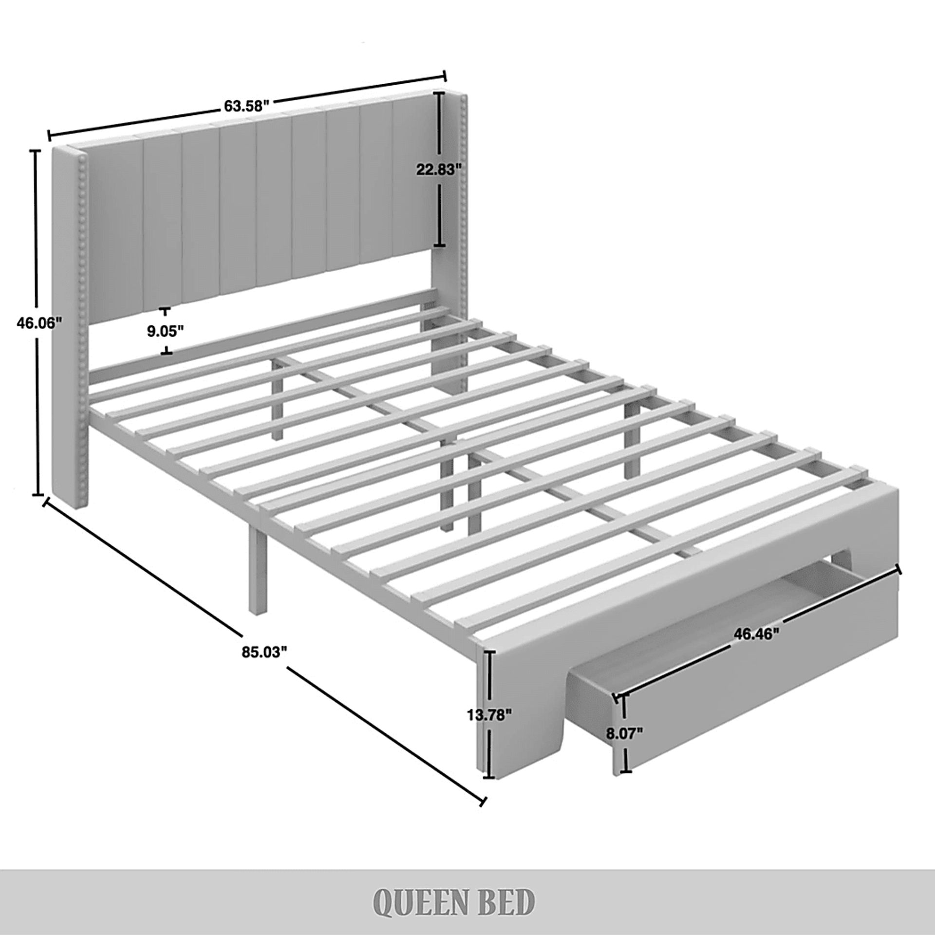 Lischey Light Gray Queen Bed - Image 4