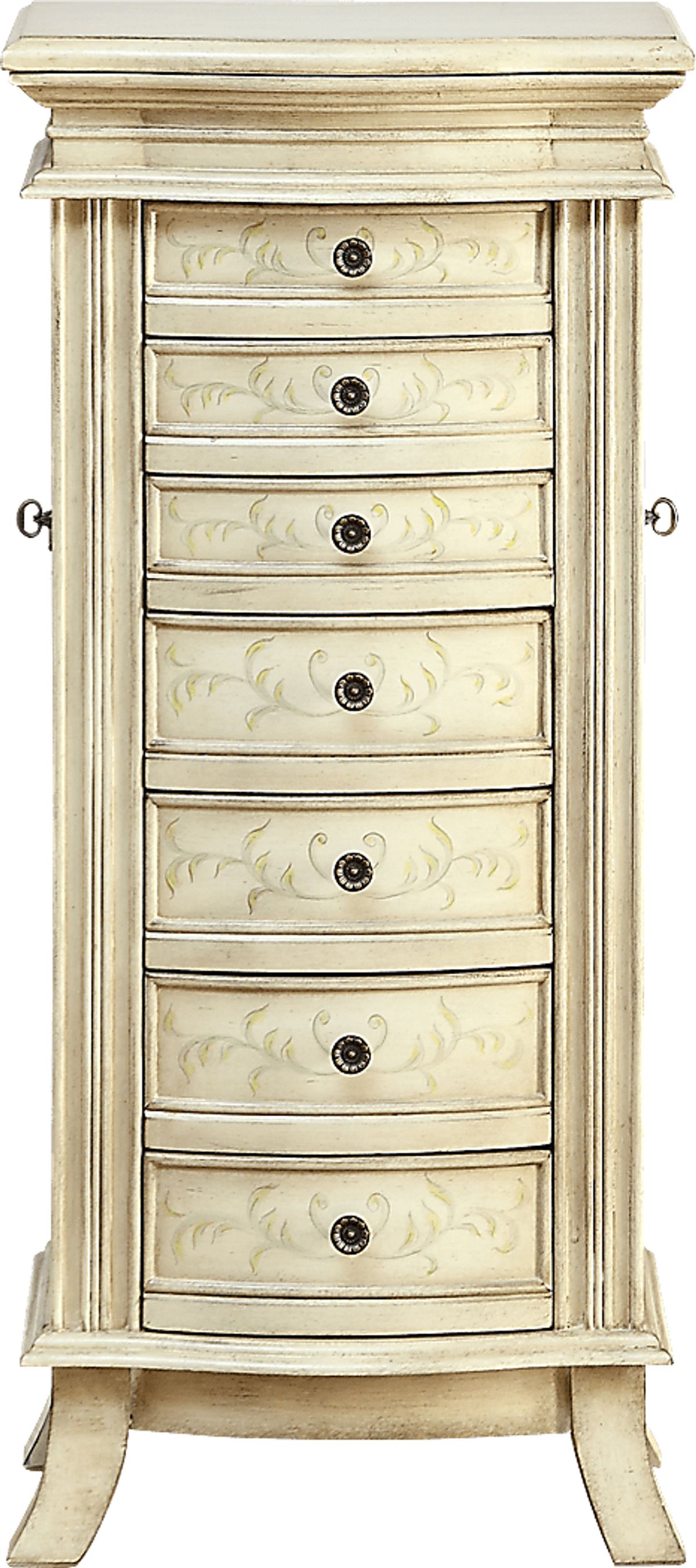 Lisele Ivory Light Wood,White Jewelry Armoire | Rooms to Go