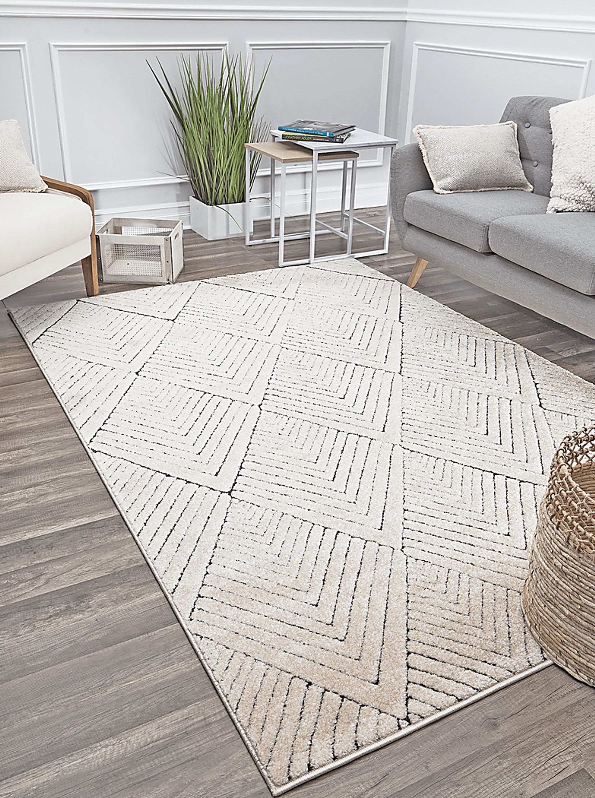 CosmoLiving By Cosmopolitan Lisette Tan 5' x 7'6 Rug - Image 5