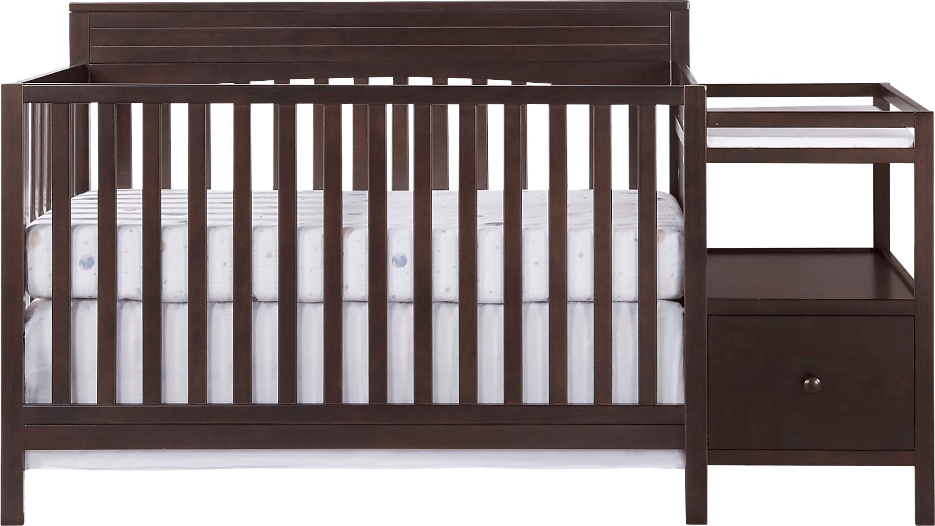 Listmore Espresso Convertible Crib and Changing Table - Image 2