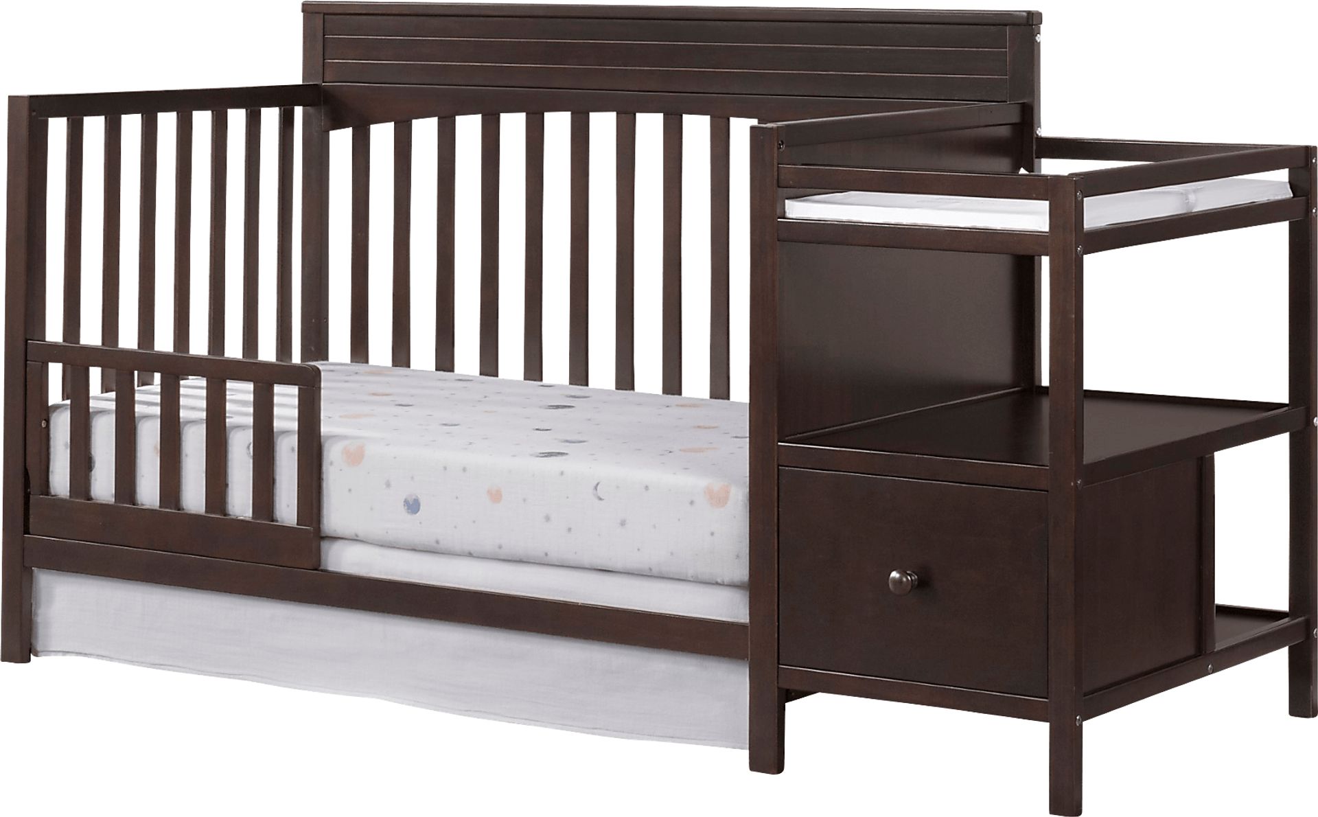 Listmore Espresso Convertible Crib and Changing Table - Image 3