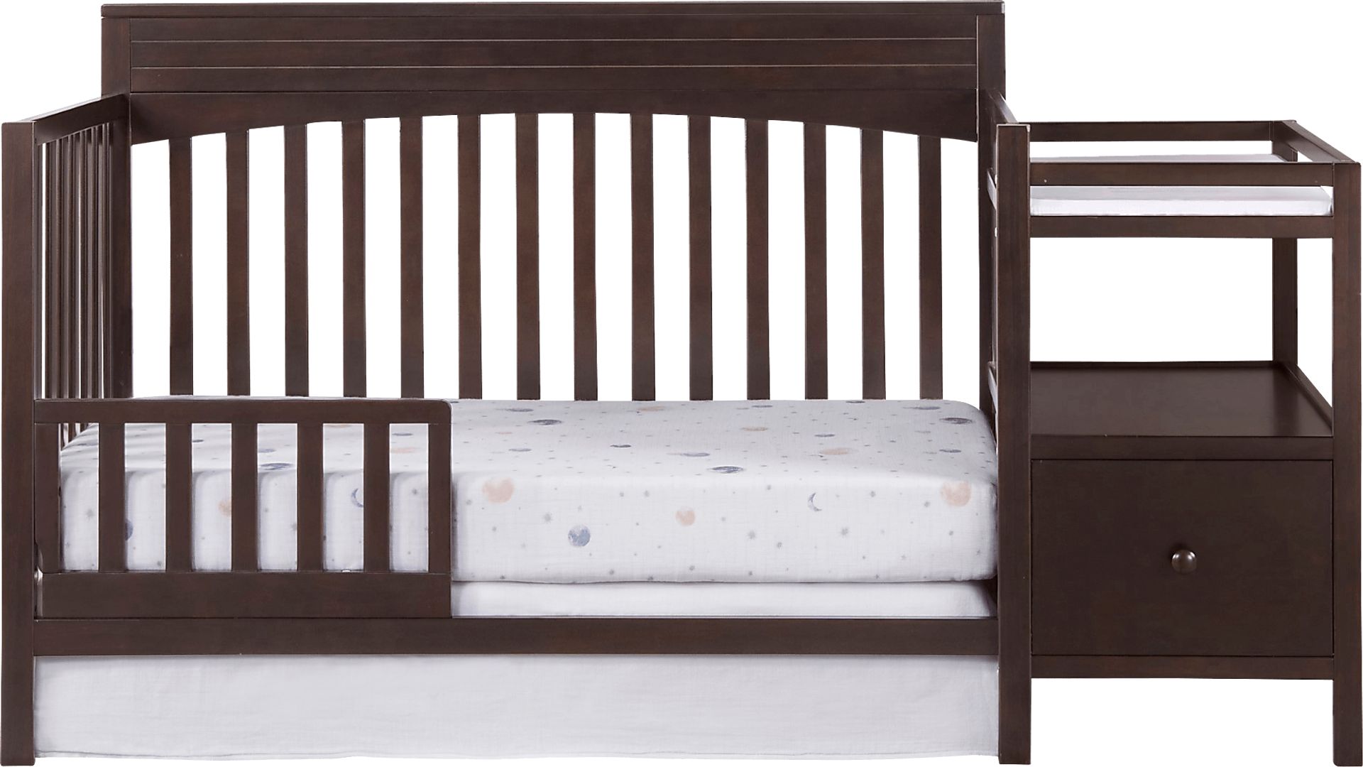 Listmore Espresso Convertible Crib and Changing Table - Image 4
