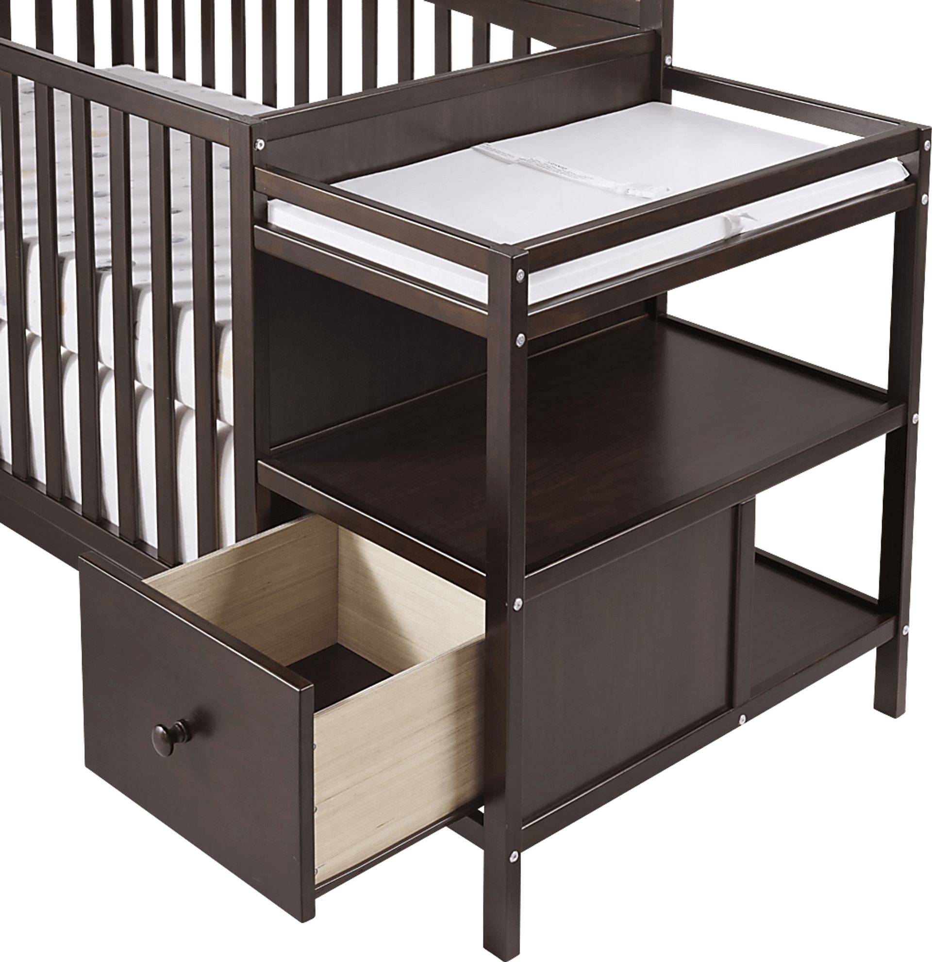 Listmore Espresso Convertible Crib and Changing Table - Image 5