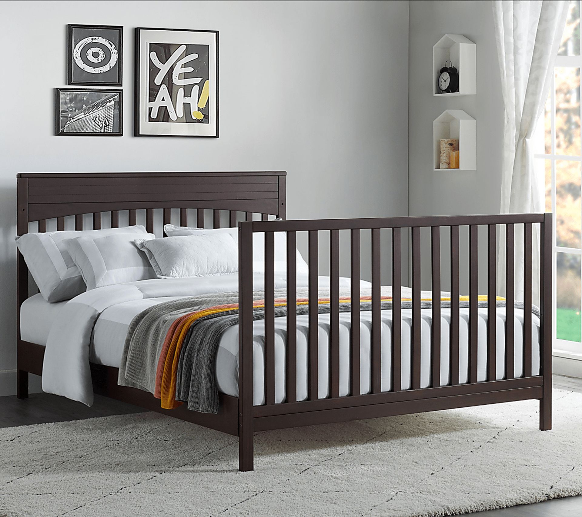 Listmore Espresso Convertible Crib and Changing Table - Image 7