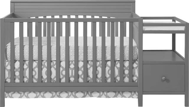 Listmore Gray Convertible Crib and Changing Table - Thumbnail - Image 2
