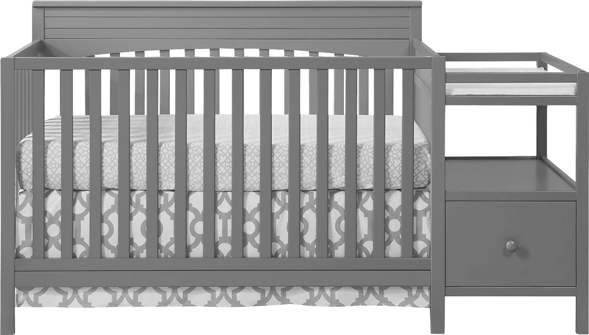 Listmore Gray Convertible Crib and Changing Table - Image 2