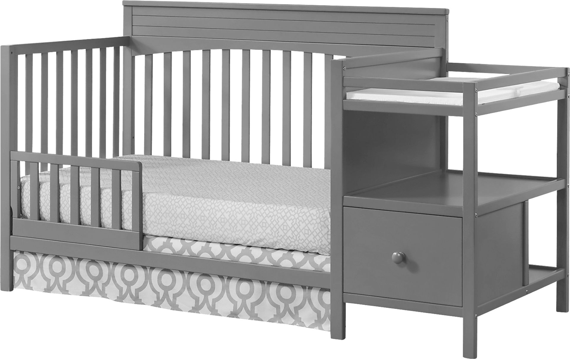 Listmore Gray Convertible Crib and Changing Table - Image 3