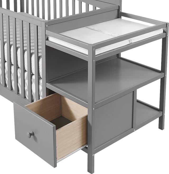 Listmore Gray Convertible Crib and Changing Table - Thumbnail - Image 5