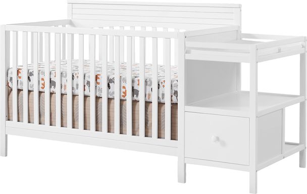 Listmore White Convertible Crib and Changing Table
