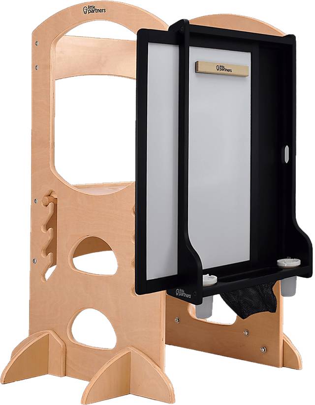 Little Partners Black Learning Tower with Learn and Share Easel - Thumbnail - Image 1