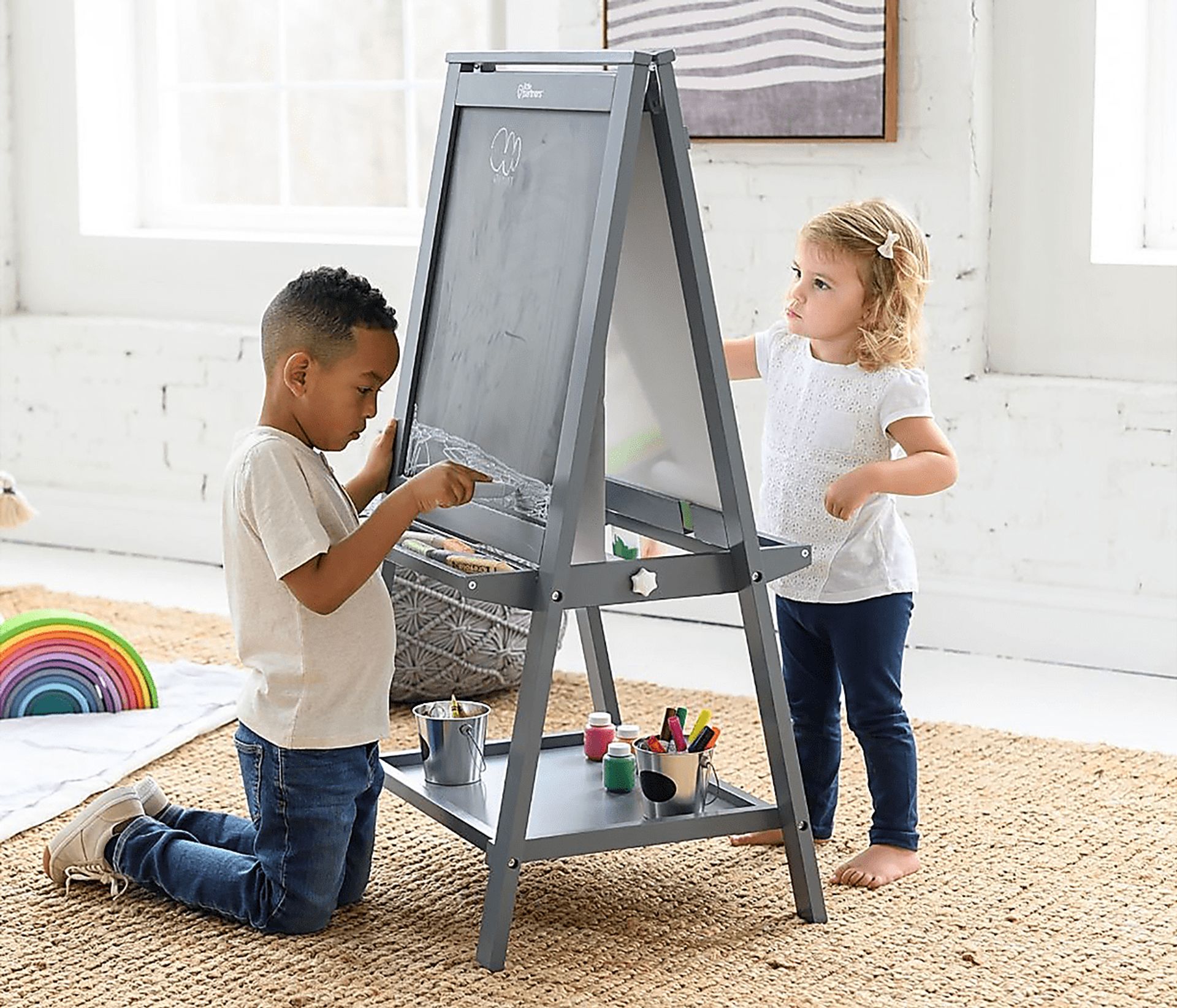 Little Partners Gray Artist EZ Easel - Image 2