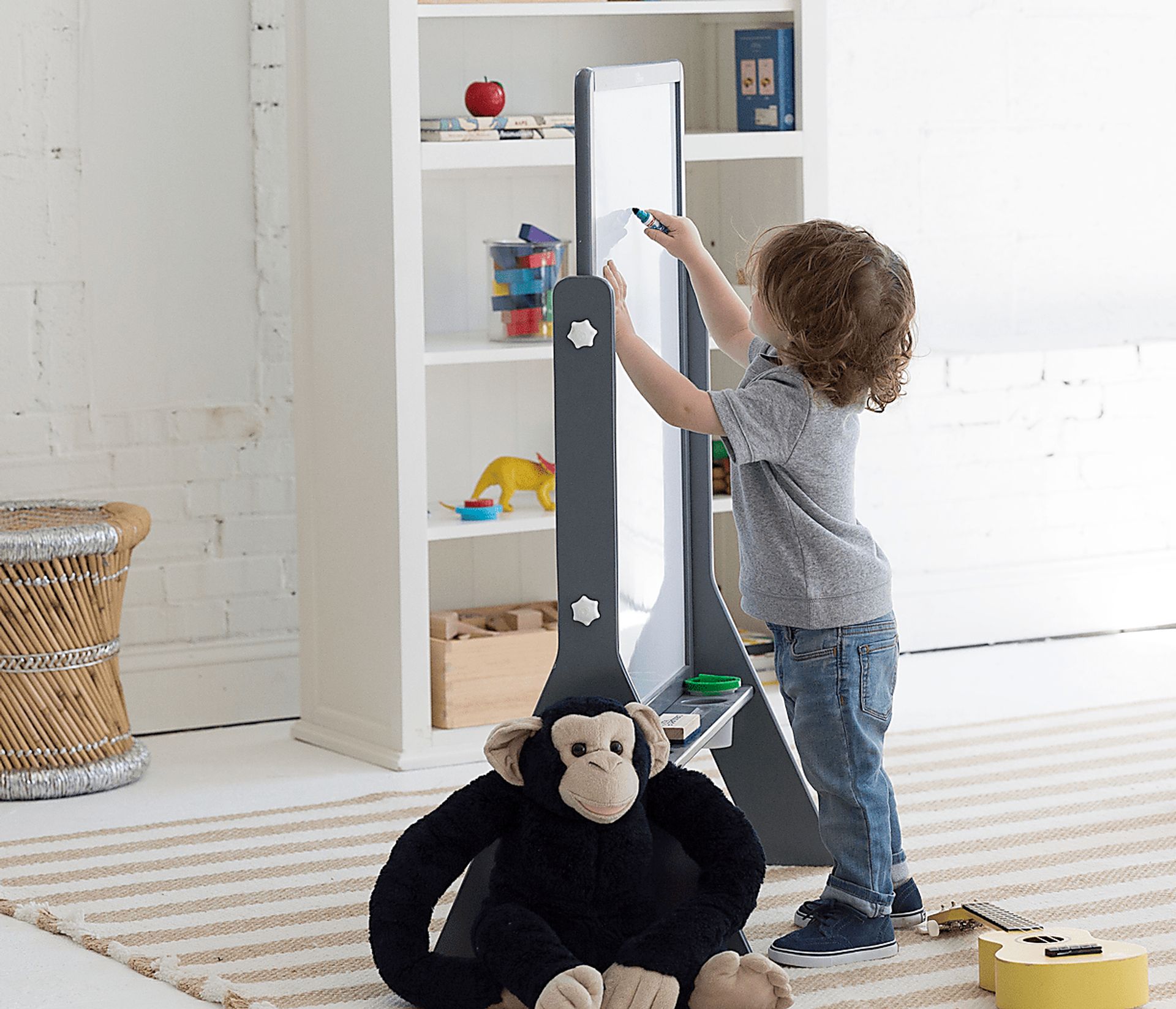 Little Partners Gray Contempo Two-Sided Art Easel - Image 6