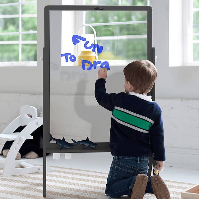Little Partners Gray Peek-A-Boo Art Easel - Thumbnail - Image 2