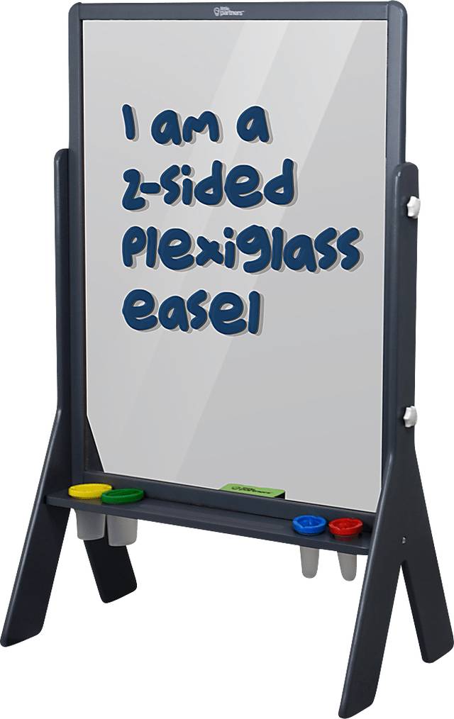 Little Partners Gray Peek-A-Boo Art Easel - Thumbnail - Image 1