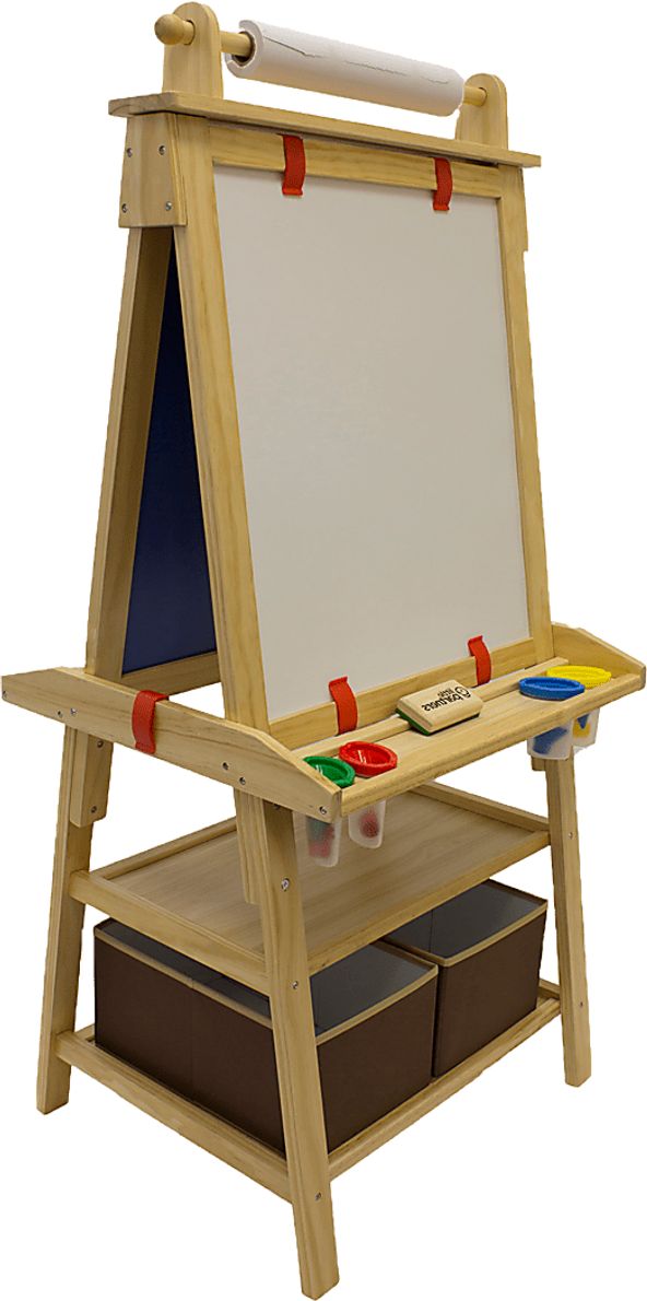 Little Partners Natural Light Wood Art Center Easel Rooms To Go