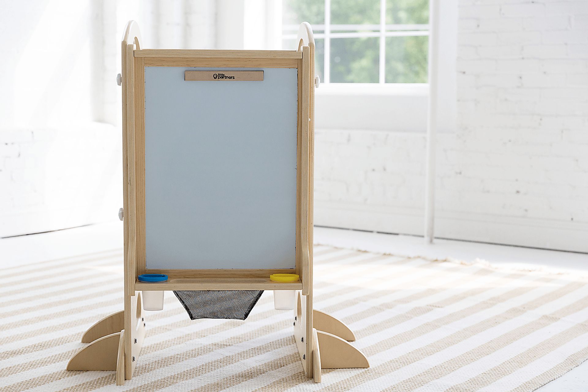 Little Partners Natural Learning Tower with Learn and Share Easel - Image 2