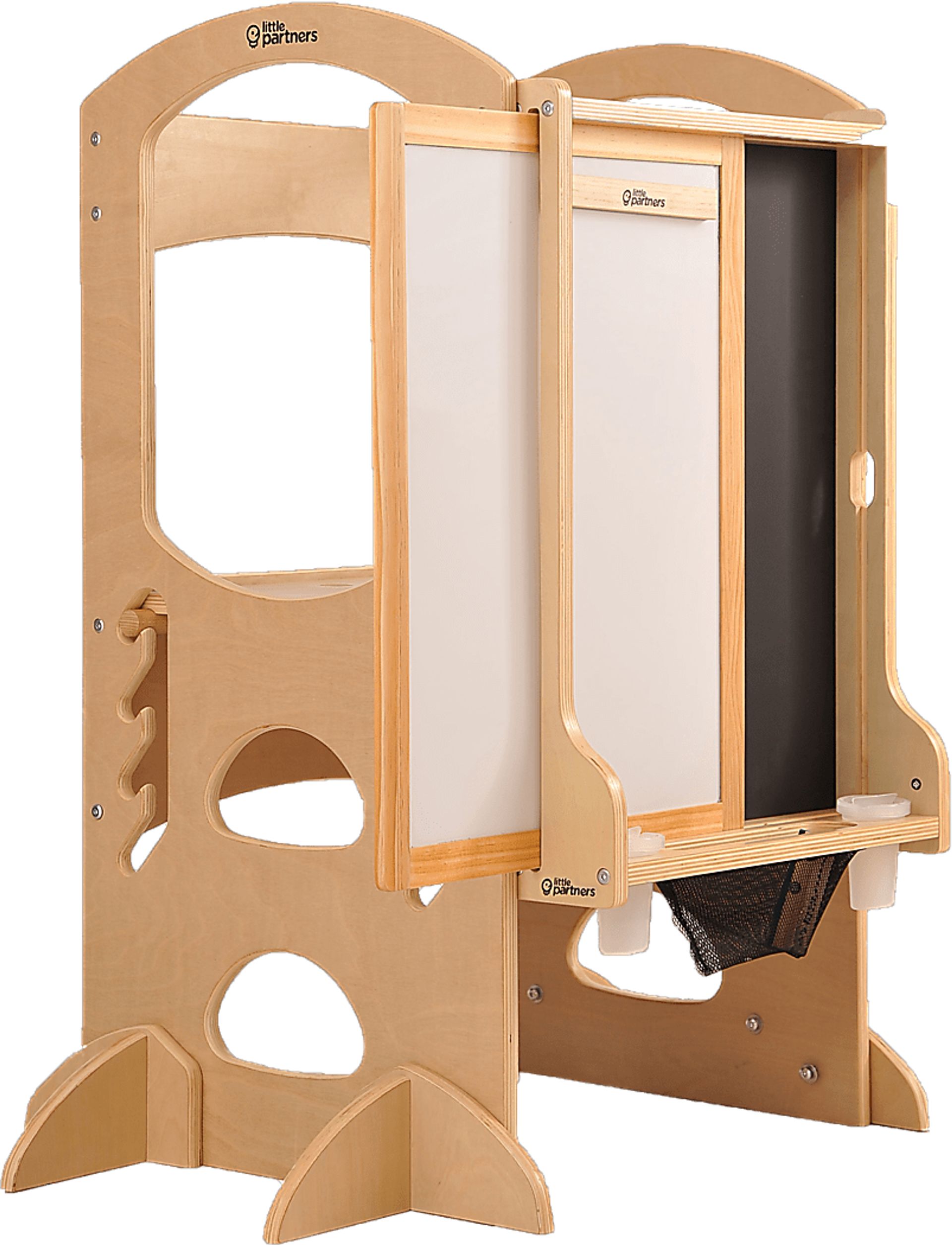 Little Partners Natural Learning Tower with Learn and Share Easel - Image 1