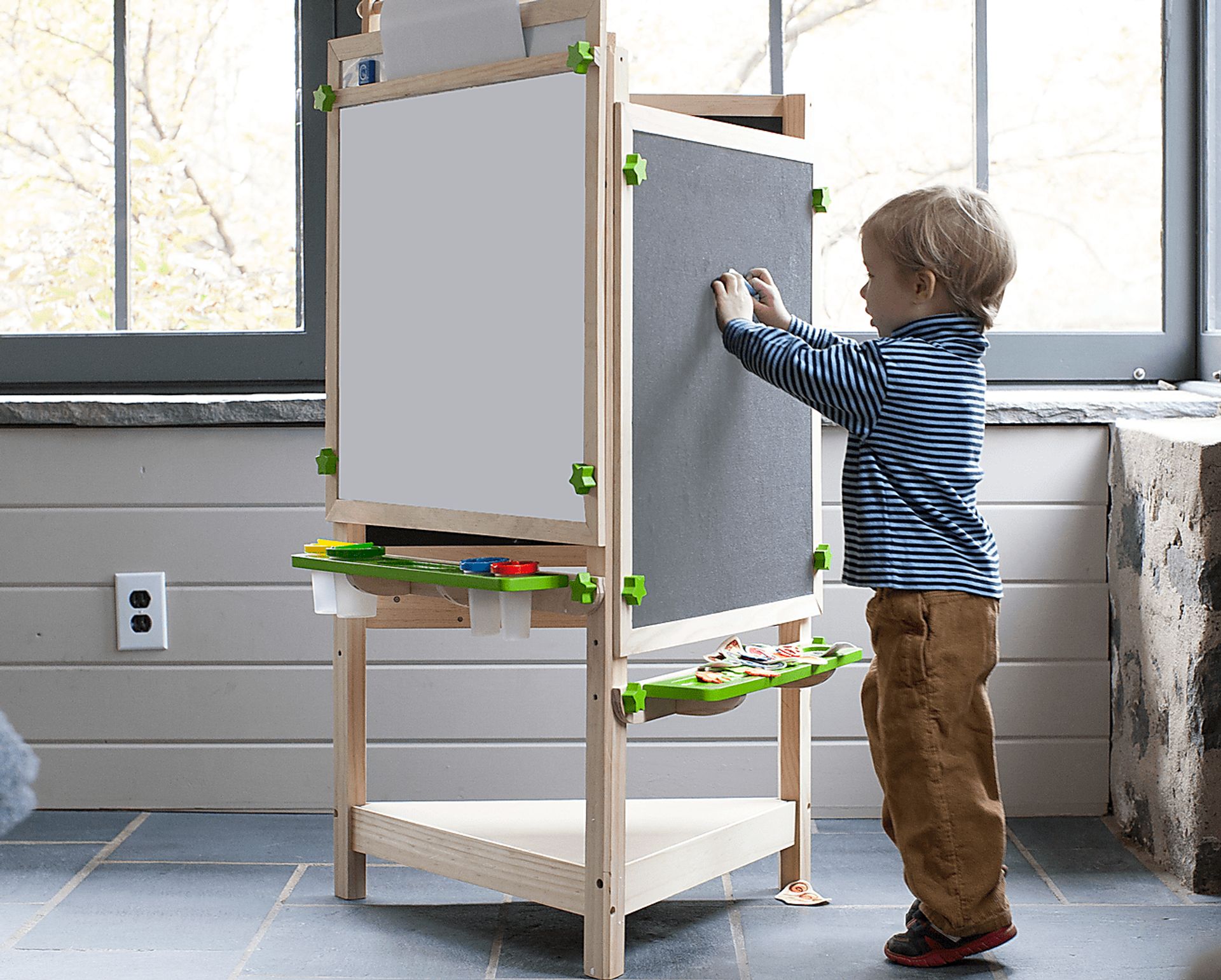 Little Partners Natural Tri Side Learn and Play Art Center - Image 2