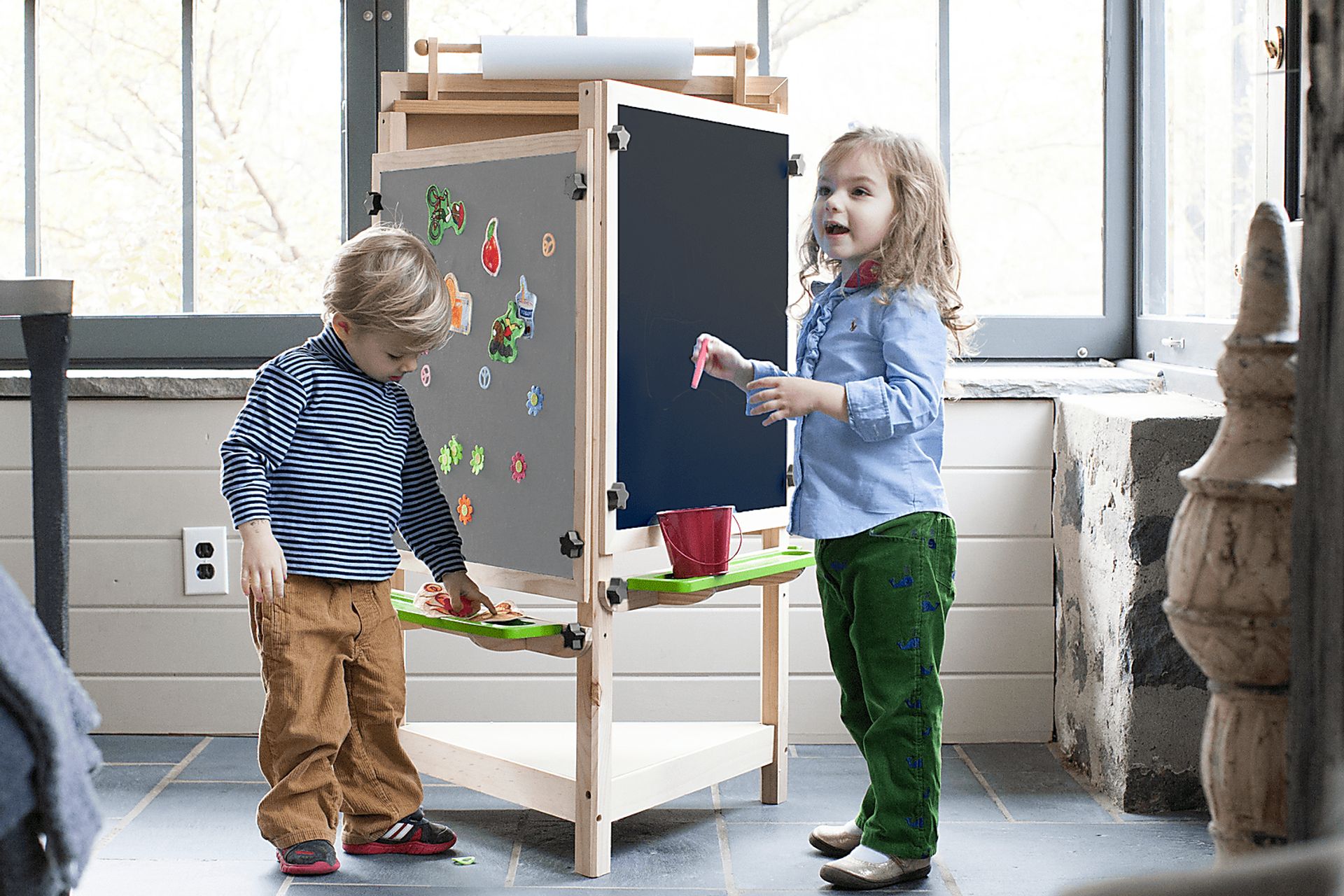 Little Partners Natural Tri Side Learn and Play Art Center - Image 3