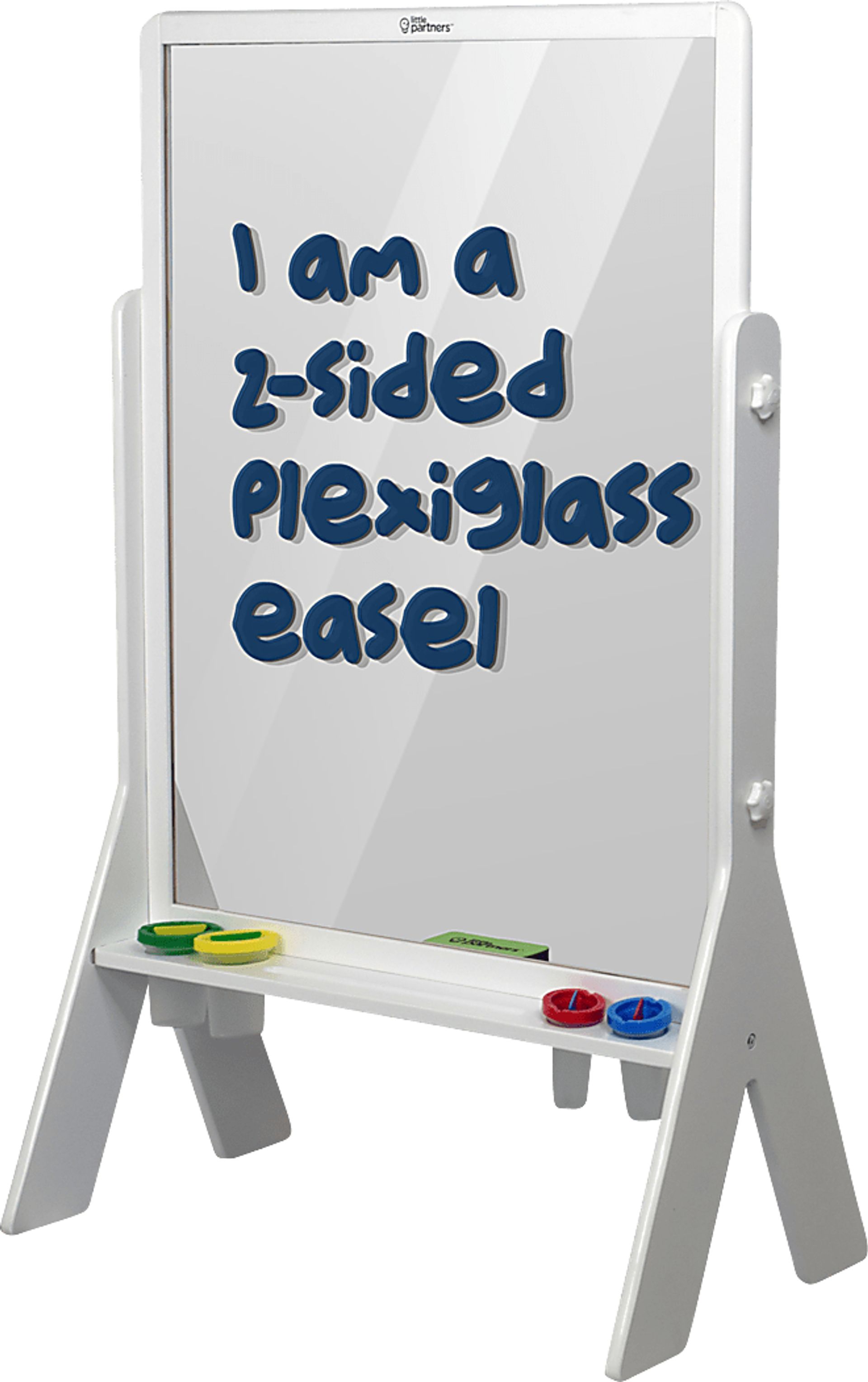 Little Partners White Peek-A-Boo Art Easel - Image 1