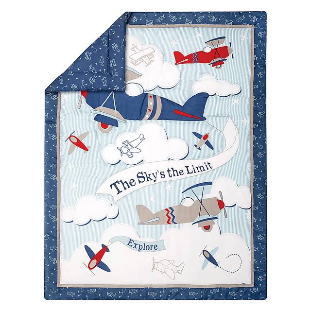 Little Pilot Blue 4 Pc Baby Bedding Set - Thumbnail - Image 7