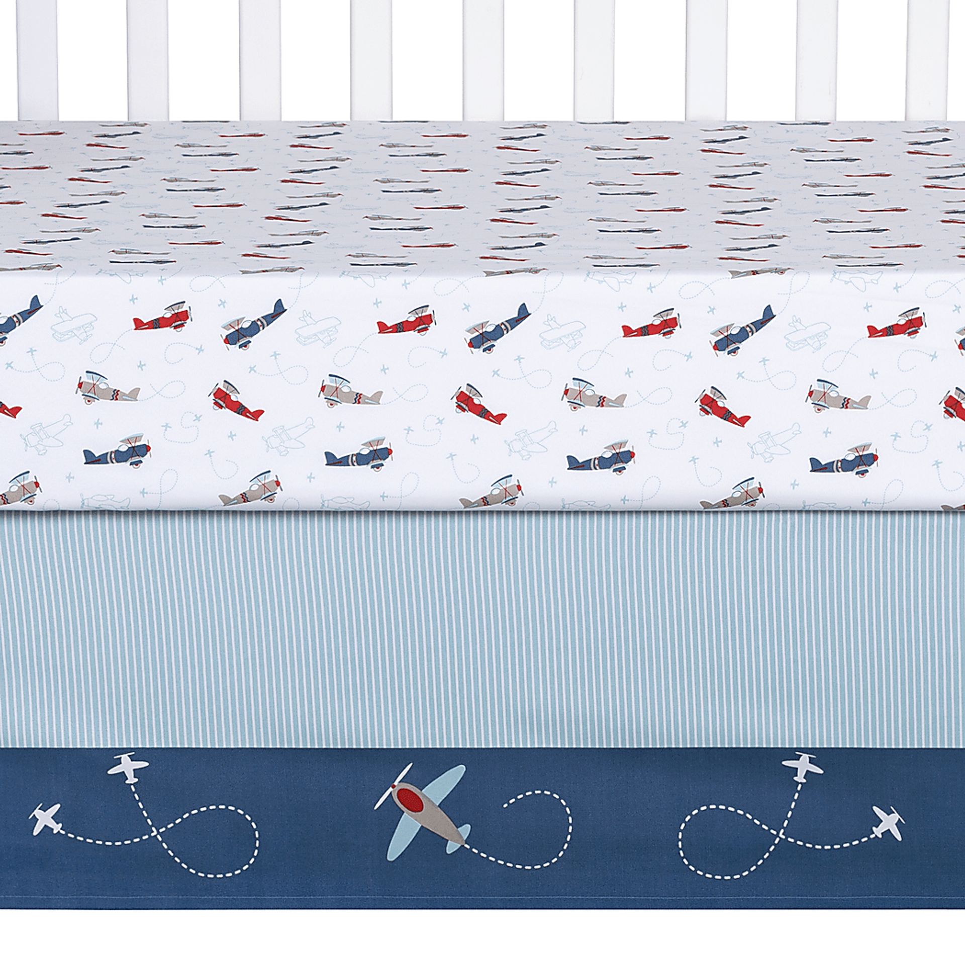 Little Pilot Blue 4 Pc Baby Bedding Set - Image 9