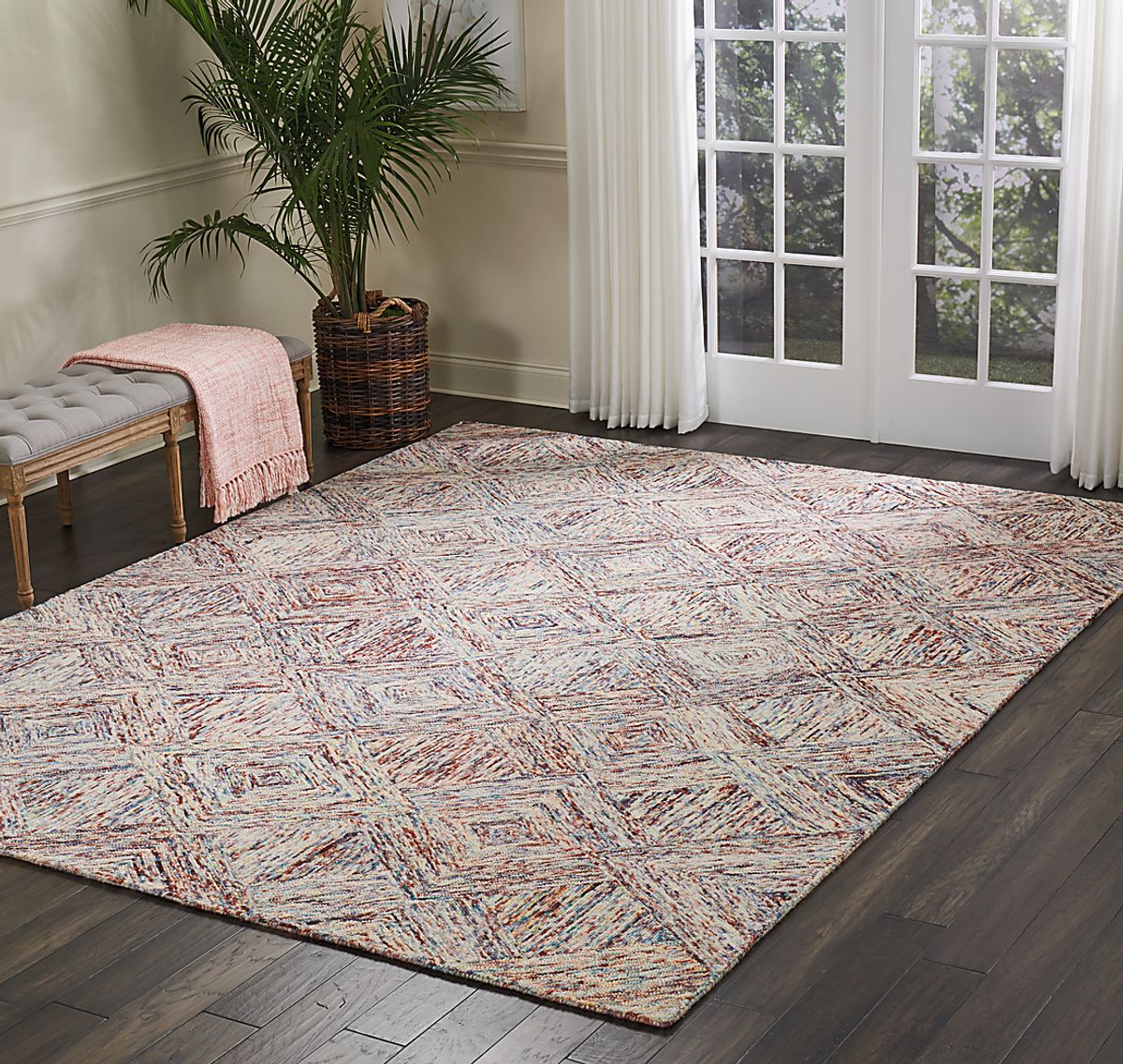 Litzendorf Multi Wool Fabric Rug | Rooms to Go