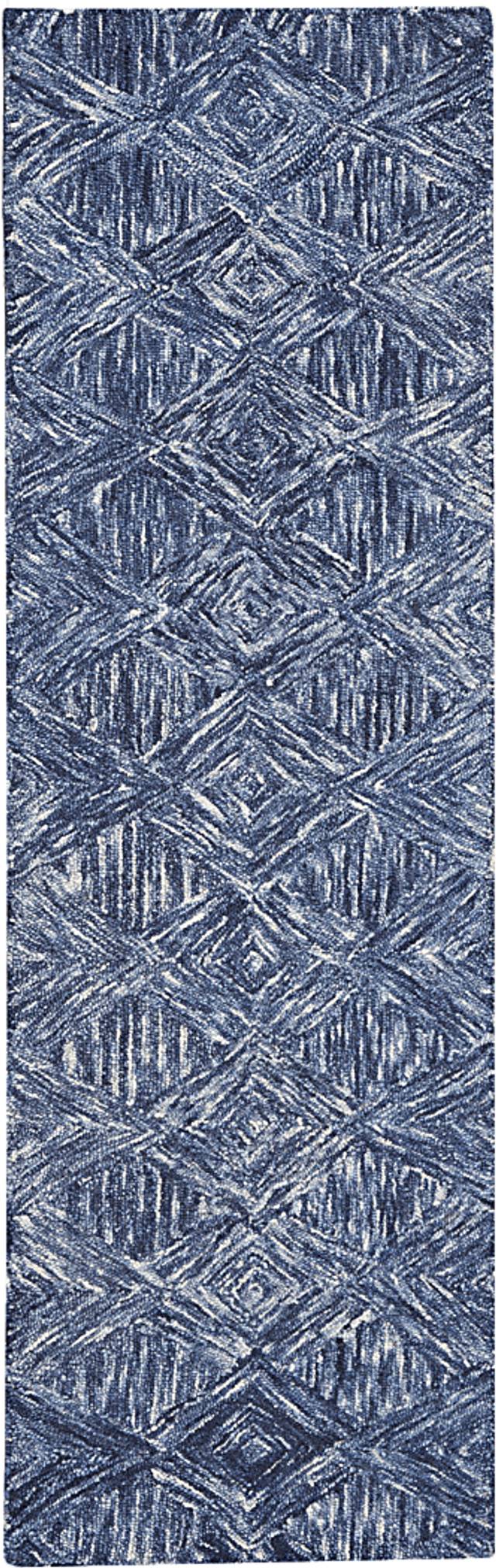 Litzendorf Blue 2'3 x 7'6 Rug - Thumbnail - Image 1