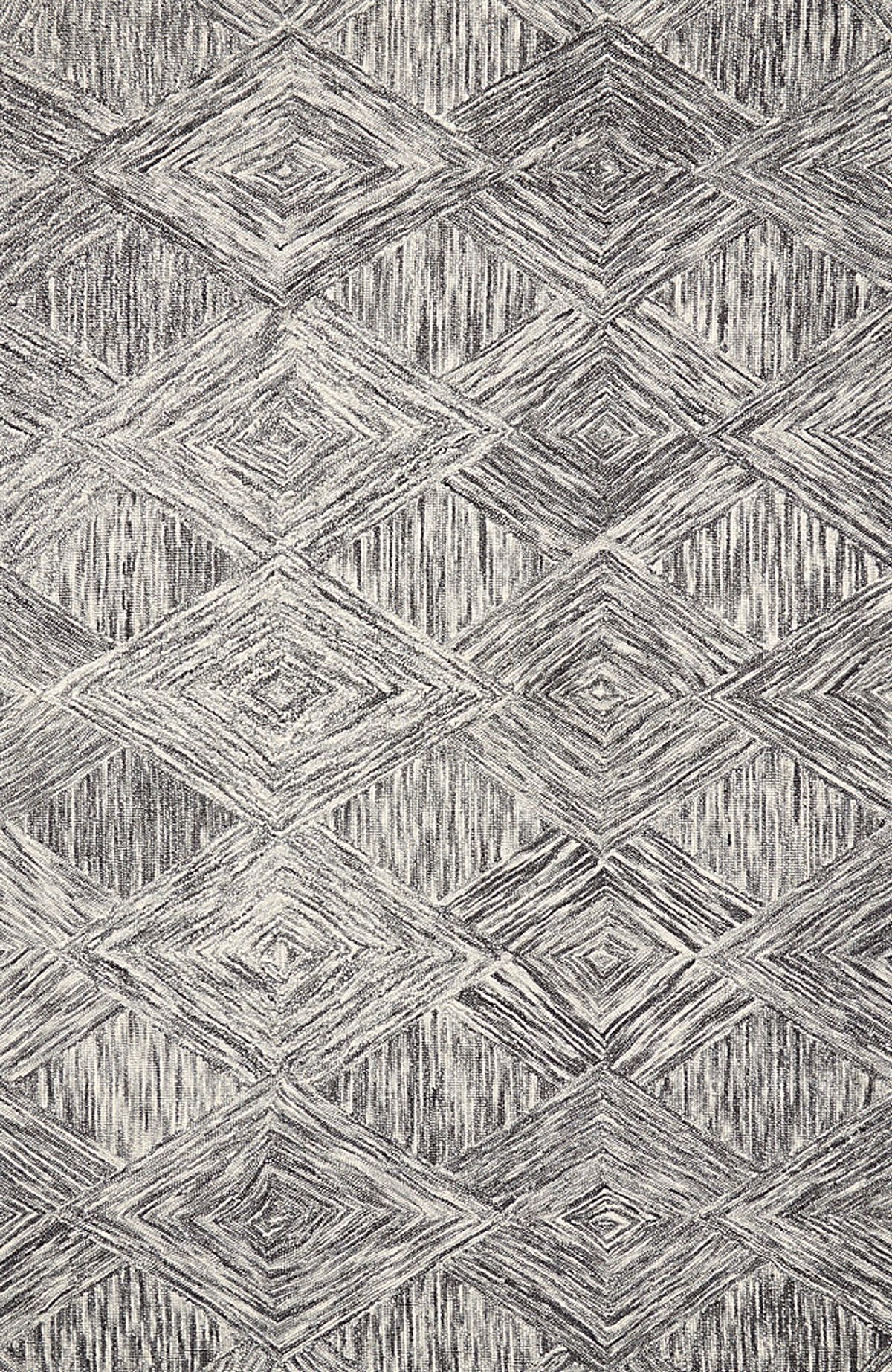 Litzendorf Gray Wool Fabric Rug | Rooms to Go