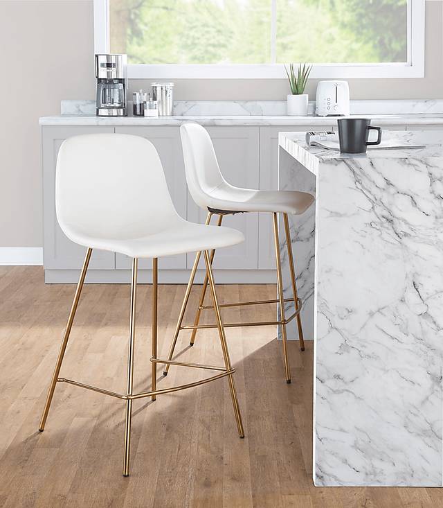 Livania I White Counter Height Stool, Set of 2 - Thumbnail - Image 3