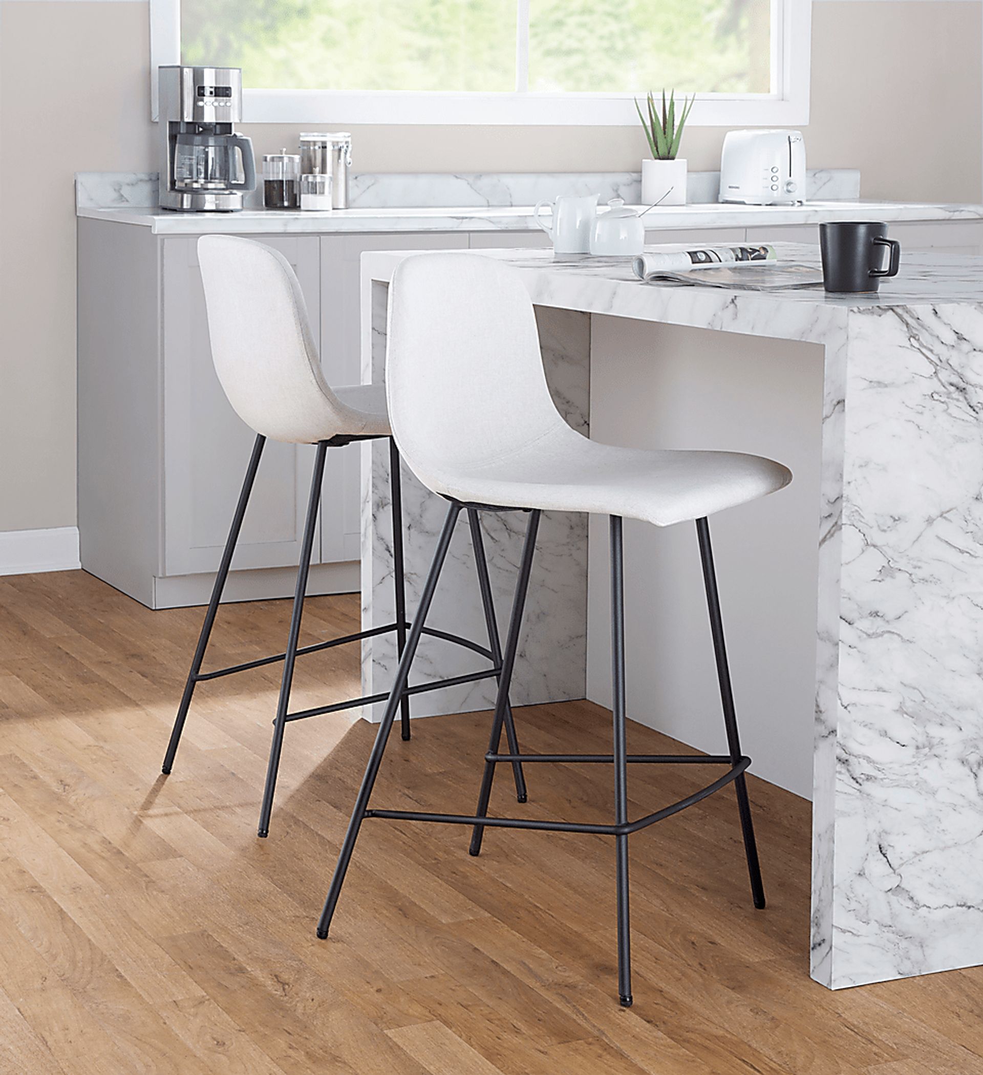 Livania II Beige Counter Height Stool, Set of 2 - Image 2