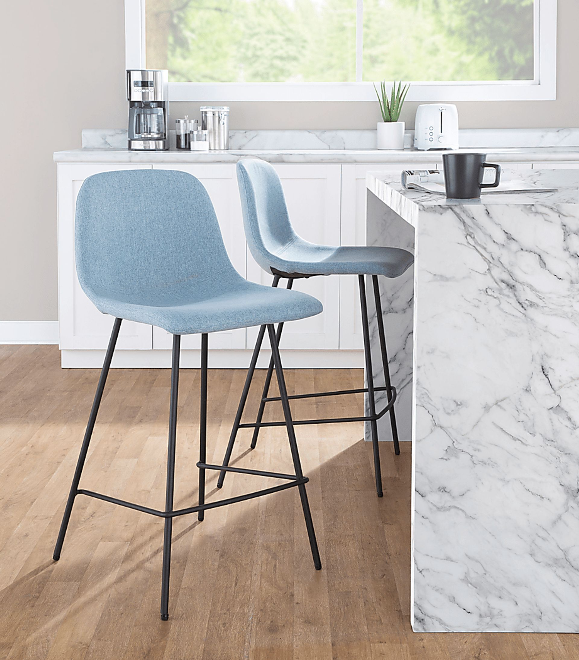 Livania II Blue Counter Height Stool, Set of 2 - Image 2