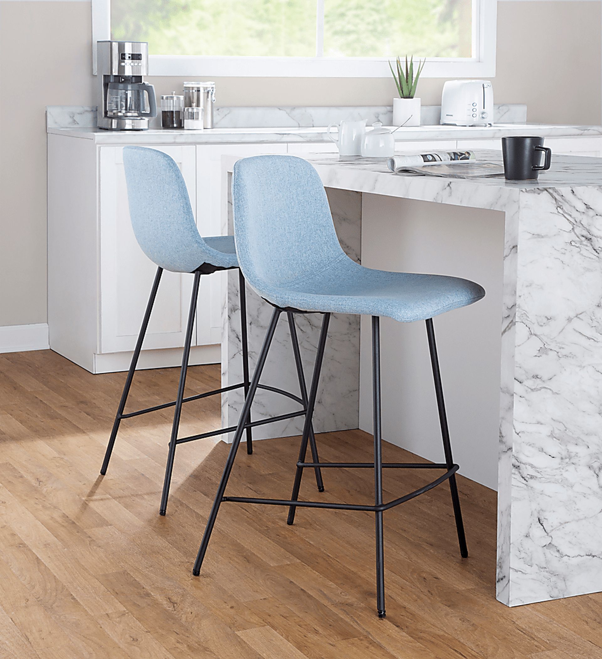 Livania II Blue Counter Height Stool, Set of 2 - Image 3