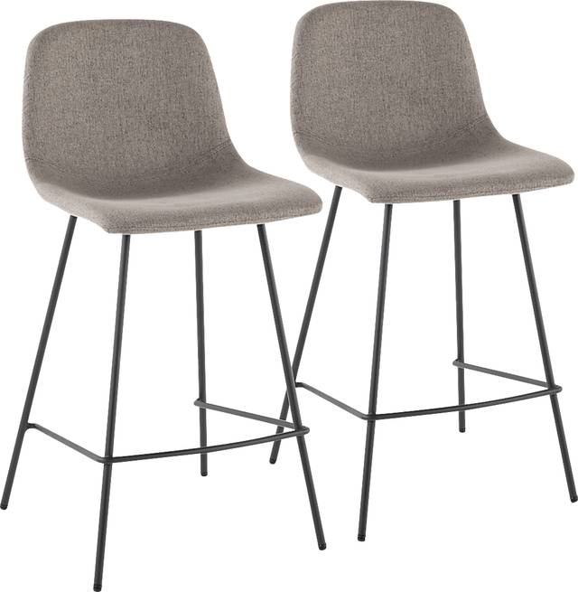 Livania II Gray Counter Height Stool, Set of 2 - Thumbnail - Image 1