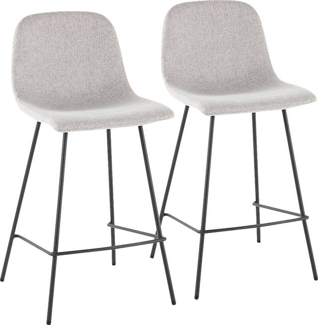 Livania II Light Gray Counter Height Stool, Set of 2 - Thumbnail - Image 1